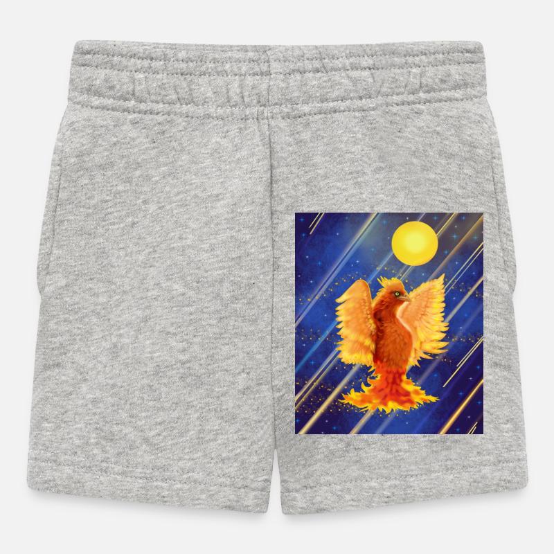 Oiseau de feu lumineux cosmique : Cyber-Semurg - Short Bébé - gris chiné