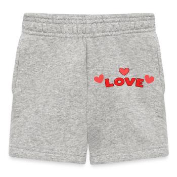 Love in Red Letters - Baby Shorts - heather grey - Front