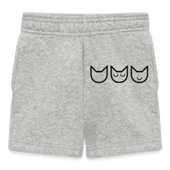Cats : See no evil, hear no evil, speak no evil - Baby Shorts - heather grey - Front