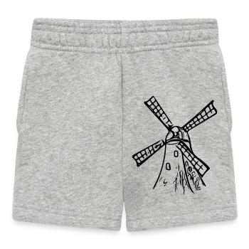 Classic Vintage Windmill - Baby Shorts - heather grey - Front