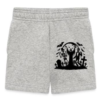 Zauber Grabstein Kinder Halloween Friedhof Party - Baby Shorts - Grau meliert - Vorne