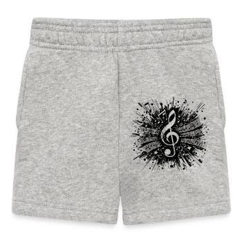 Clé de Musique Volante Partition Vintage - Short Bébé - gris chiné - Devant