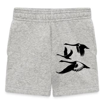 élégant cygne muet troupeau oiseaux cygne - Short Bébé - gris chiné - Devant
