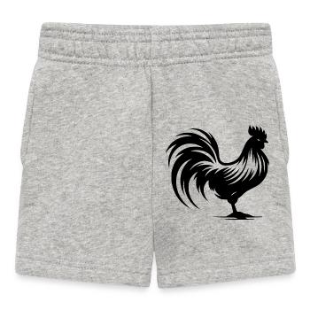 Poulet Ferme Coq Race Coq Style De Tatouage - Short Bébé - gris chiné - Devant