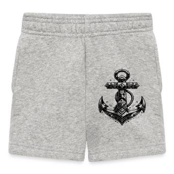 Ungewöhnlicher Anker elegante Tattoo Skizze Style - Baby Shorts - Grau meliert - Vorne