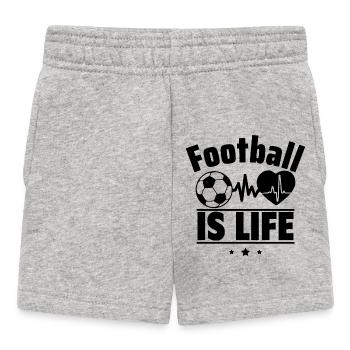 football is life,Football,I Love,fussball - Baby Shorts - heather grey - Front