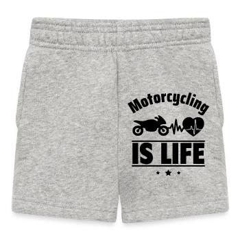 Motorradfahren ist das Leben - Baby Shorts - Grau meliert - Vorne