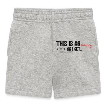 Logo Joyeux Rouge Script Sur Noir - Short Bébé - gris chiné - Devant