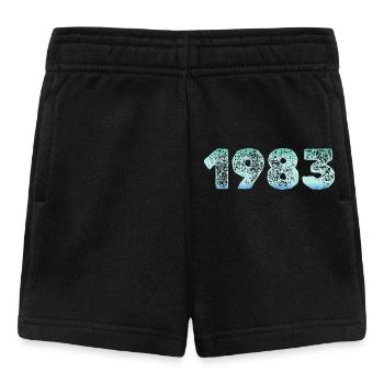1983 Grunge Gradient Ziffern - Baby Shorts - Schwarz - Vorne