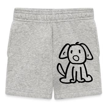 Chien - graphique vectoriel = couleur du motif changeante - Short Bébé - gris chiné - Devant