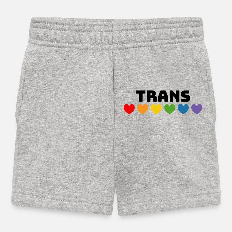Cœur arc-en-ciel trans noir - Short Bébé - gris chiné