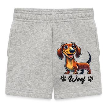dackel woof - Baby Shorts - Grau meliert - Vorne