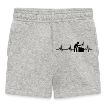 Fleischer Strichfigures Herzlinie - Baby Shorts - Grau meliert - Vorne