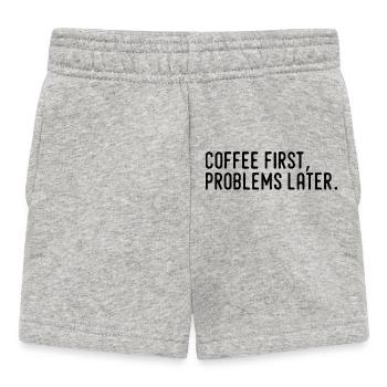 Café D’Abord Problèmes Plus Tard - Short Bébé - gris chiné - Devant