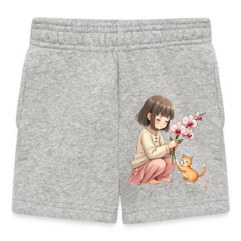 Ein Moment mit der Katze - Baby Shorts - Grau meliert - Vorne
