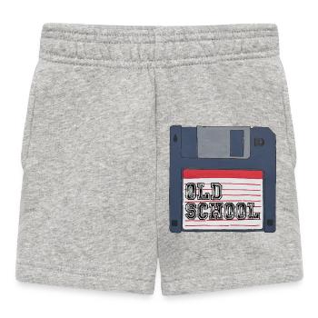 Old school Diskette Retro Vintage 80er 90er Kids - Baby Shorts - Grau meliert - Vorne