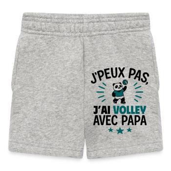 J’peux pas j’ai volley avec papa Volley Volleyball - Short Bébé - gris chiné - Devant