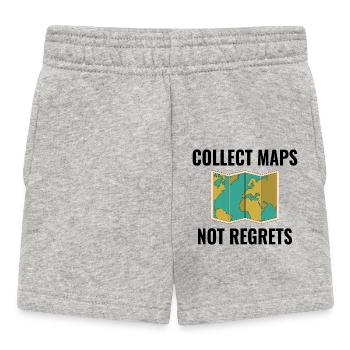 Collect Maps Not Regrets GIS Travel - Baby Shorts - heather grey - Front