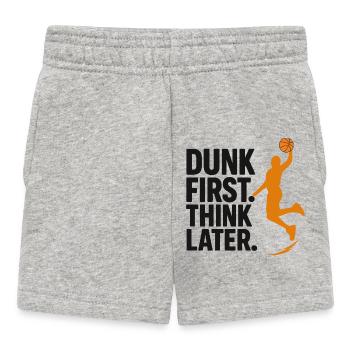 First dunk then think basketball - Baby Shorts - heather grey - Front