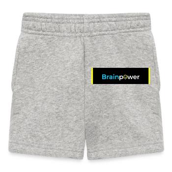 Brainpower Light Bulb Typography - Baby Shorts - heather grey - Front