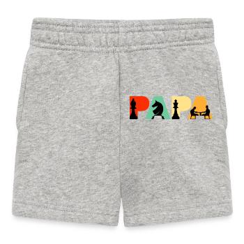 Schachpapa Retro Brettspiel Strategie Schachpapa - Baby Shorts - Grau meliert - Vorne