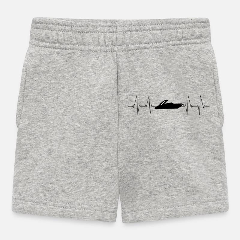 Motorboot Herzschlag - Baby Shorts - Grau meliert