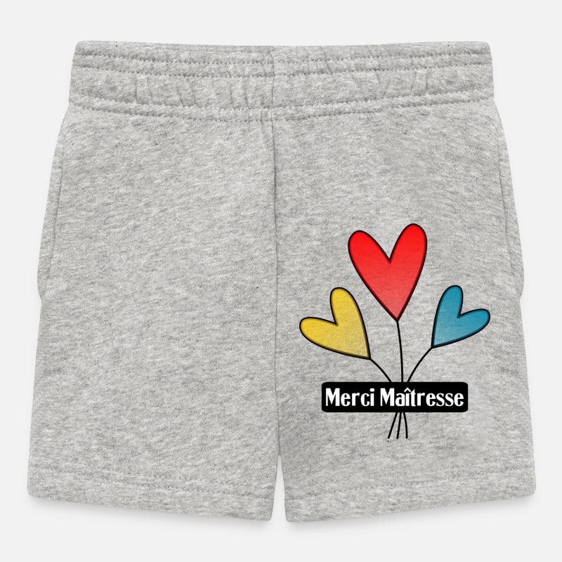 MERCI. MERCI MAÎTRESSE. CADEAU MAÎTRESSE. VACANCES - Short Bébé - gris chiné