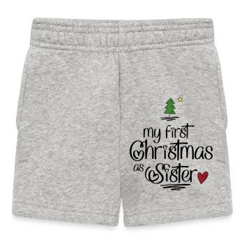 My first Christmas as Sister - Baby Shorts - Grau meliert - Vorne