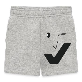 Feines Lächeln - Feines Gesicht C02 - Baby Shorts - Grau meliert - Vorne