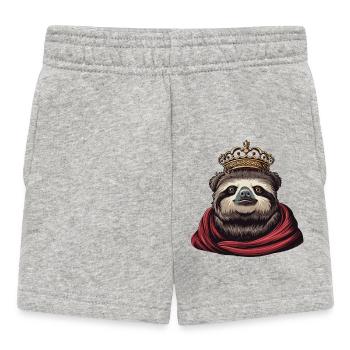 Cooler Faultier König - Baby Shorts - Grau meliert - Vorne