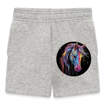 Pferdeliebe - Baby Shorts - Grau meliert - Vorne