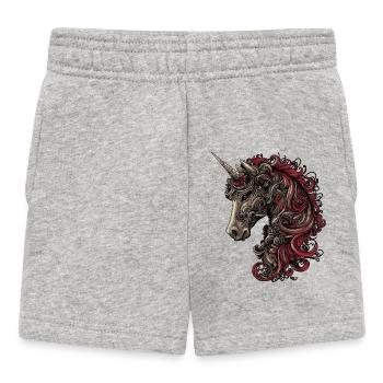 Licorne Fantaisie - Short Bébé - gris chiné - Devant