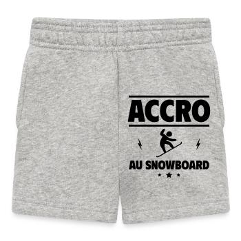 accro au snowboard - Short Bébé - gris chiné - Devant