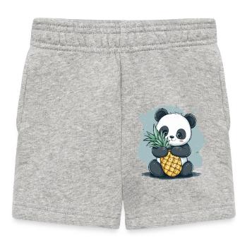 Panda et ananas - Short Bébé - gris chiné - Devant
