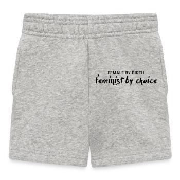 Femme de naissance – Féministe par choix - Short Bébé - gris chiné - Devant