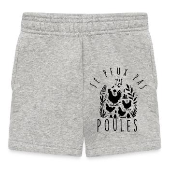 Ich kann nicht, ich habe Hühner. - Baby Shorts - Grau meliert - Vorne