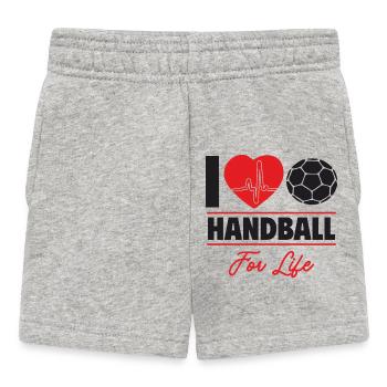 Handball ist mein Leben, Geschenkidee - Baby Shorts - Grau meliert - Vorne