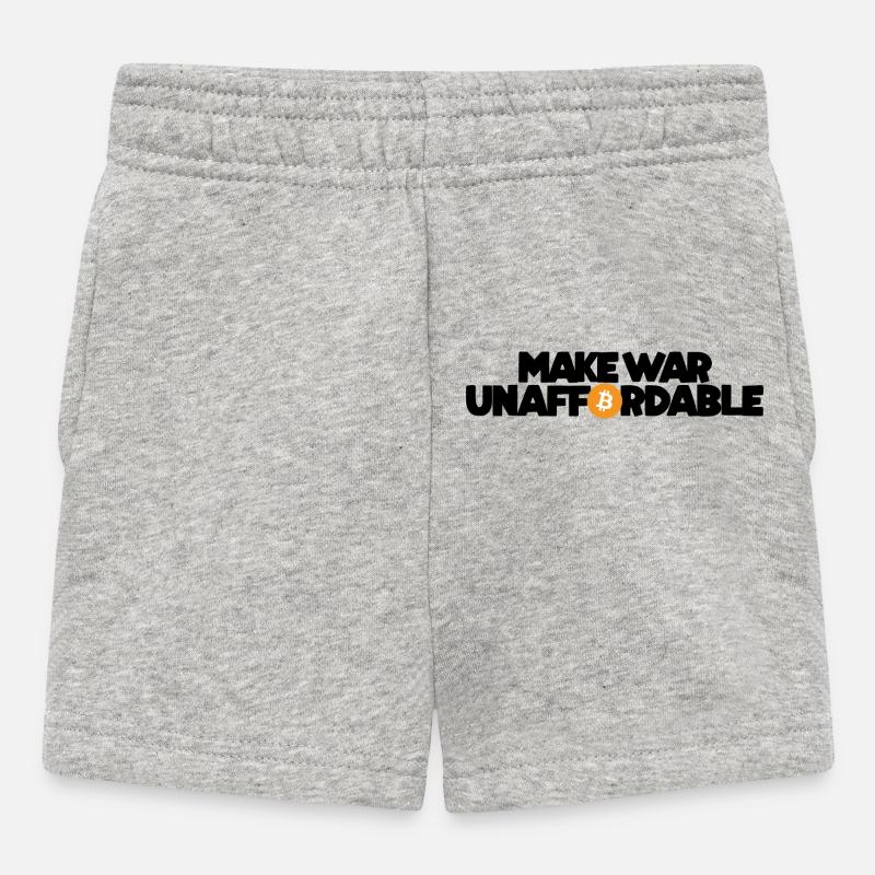 Bitcoin - Make war unaffordable - Baby Shorts - Grau meliert