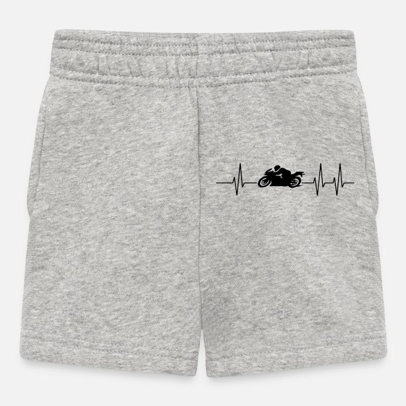 motorcycle - Baby Shorts - heather grey
