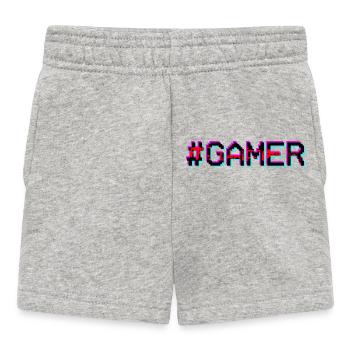 Gamer Neon Glitch - Baby Shorts - heather grey - Front