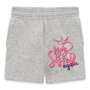 Big Sister again - Baby Shorts - heather grey - Front