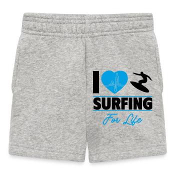 I love surfing for life - Baby Shorts - heather grey - Front