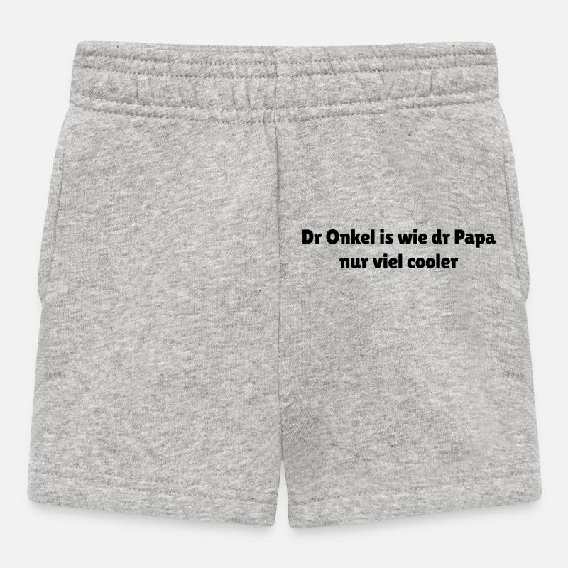 Sächsischer Onkel Spruch cool - Baby Shorts - Grau meliert