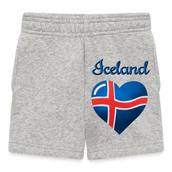 Le drapeau de l’Islande - Short Bébé - gris chiné - Devant