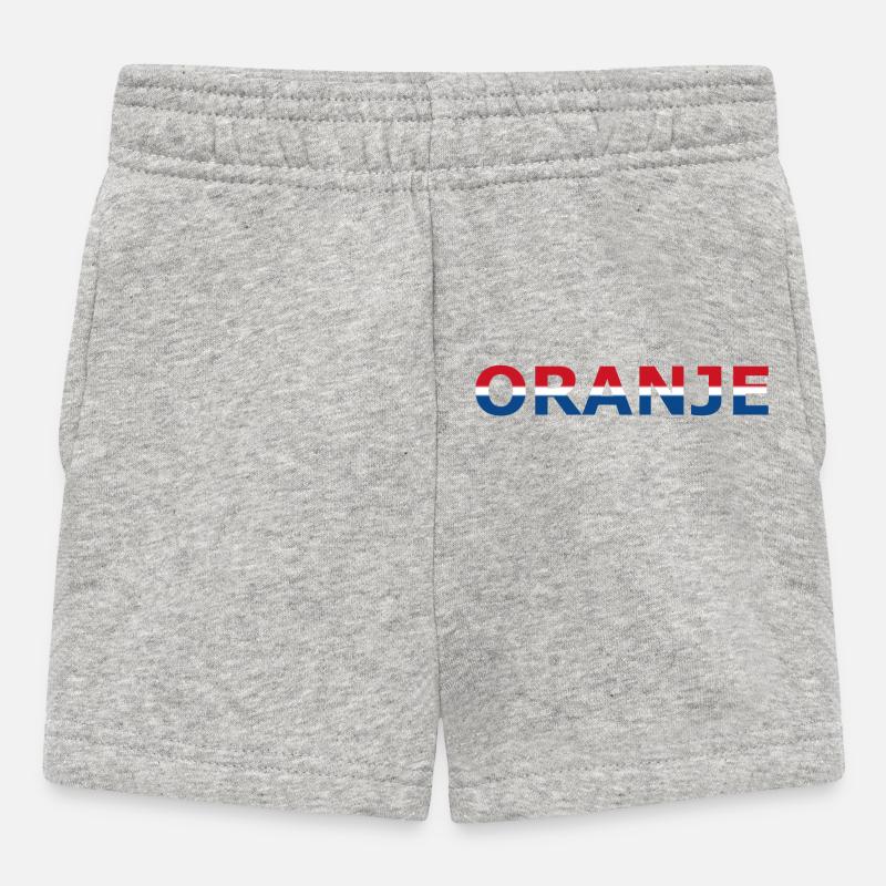 Orange en rouge, blanc, bleu - Short Bébé - gris chiné