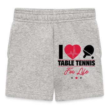 Ich liebe Tischtennis – Für wahre Ping-Pong-Fans! - Baby Shorts - Grau meliert - Vorne