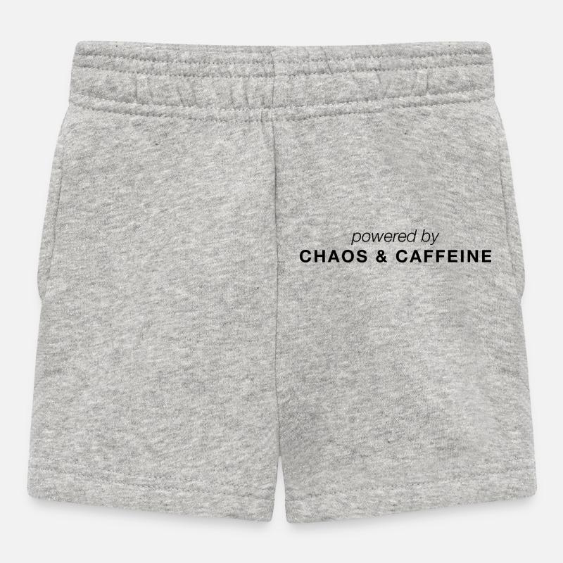 Propulsé par le chaos et la caféine - Short Bébé - gris chiné