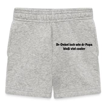 Schwäbischer Onkel Spruch cool - Baby Shorts - Grau meliert - Vorne