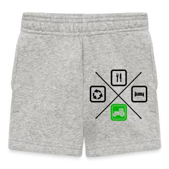 The life cycle of a farmer,tractor - Baby Shorts - heather grey - Front