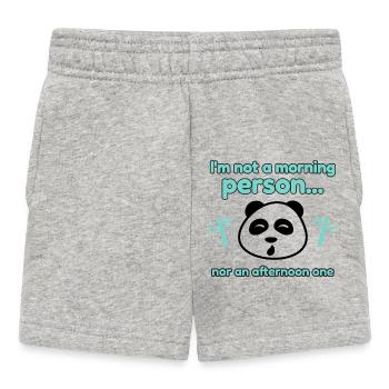 Nicht der Morgen… auch nicht der Nachmittag - Baby Shorts - Grau meliert - Vorne